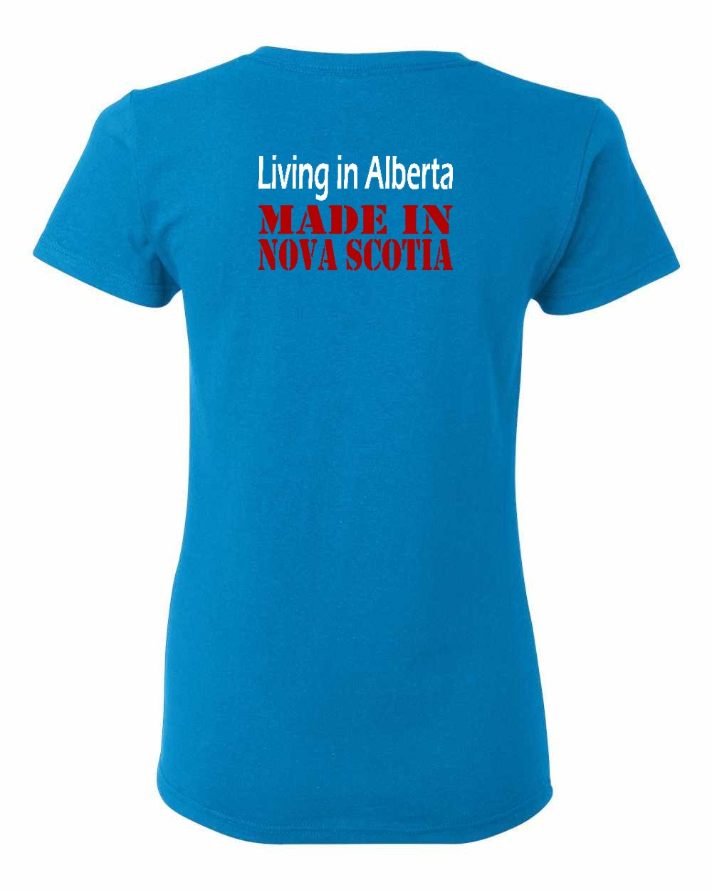 Living Alberta Made in NS Left Chest and Back Women's Tee