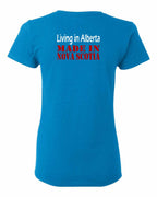 Living Alberta Made in NS Left Chest and Back Women's Tee