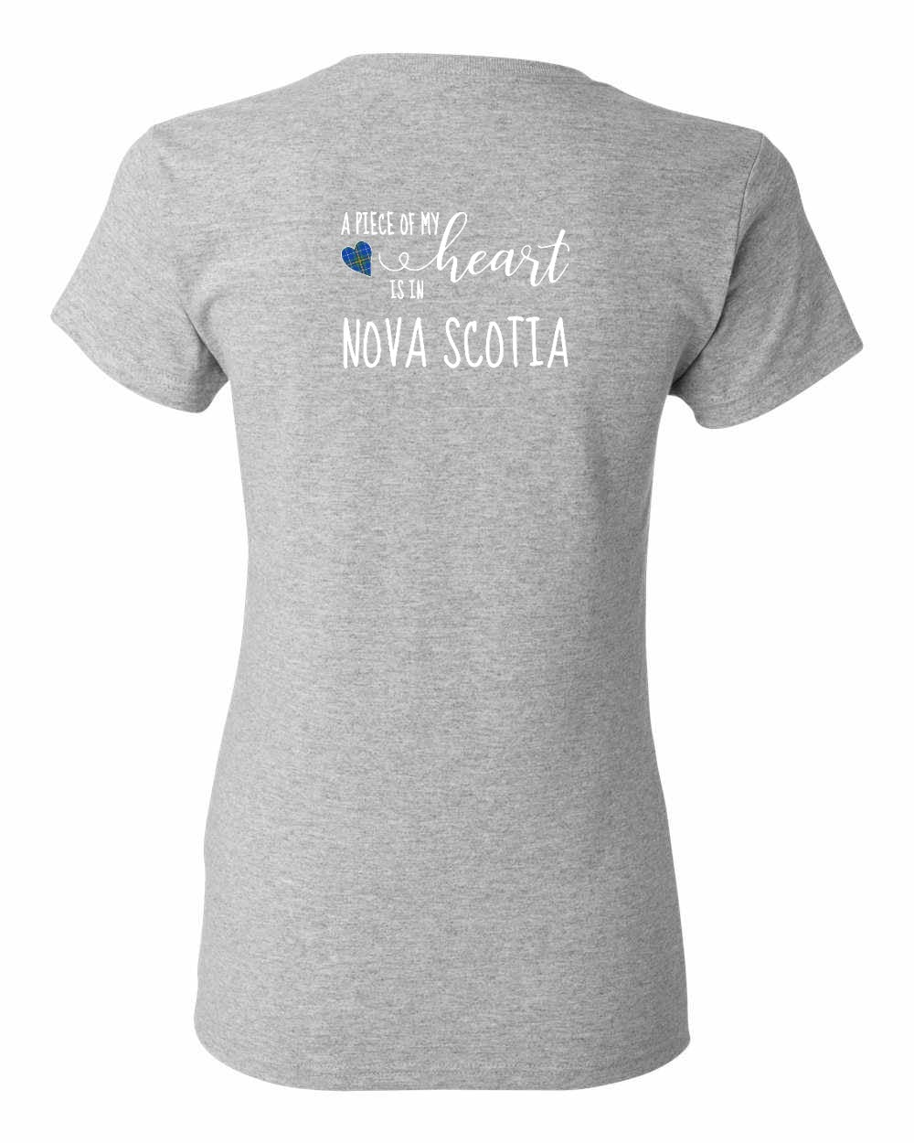 A piece of My heart in NS Tartan Heart Left Chest and Back Women's Tee