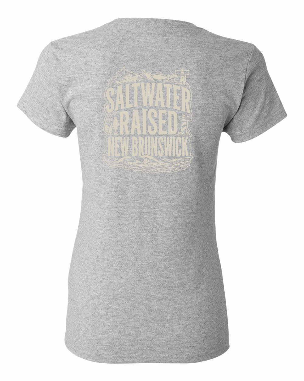 NB Saltwater Raised Folk Left Chest and Back Women's Tee