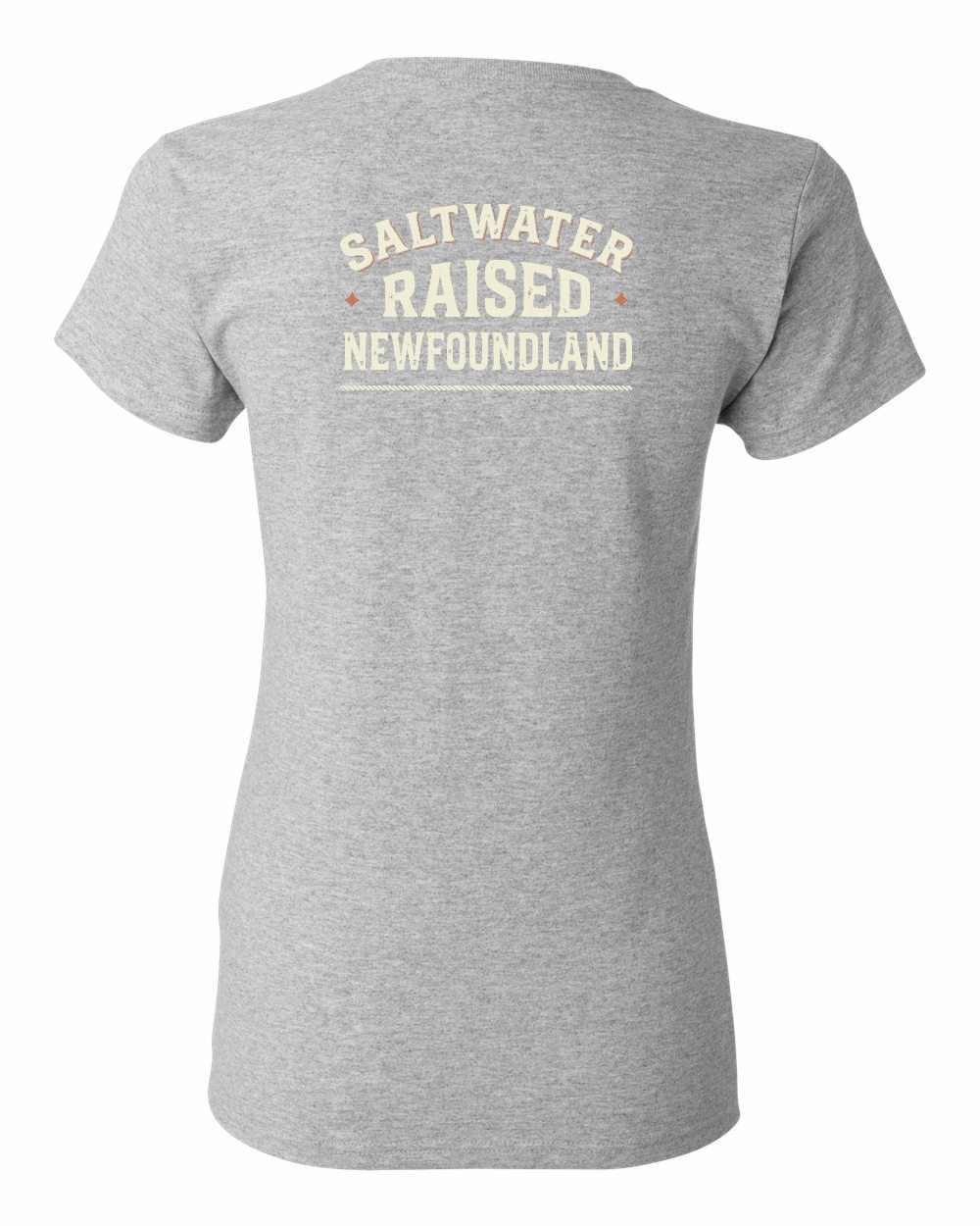 NFLD Saltwater Raised Sign Left Chest and Back Women's Tee