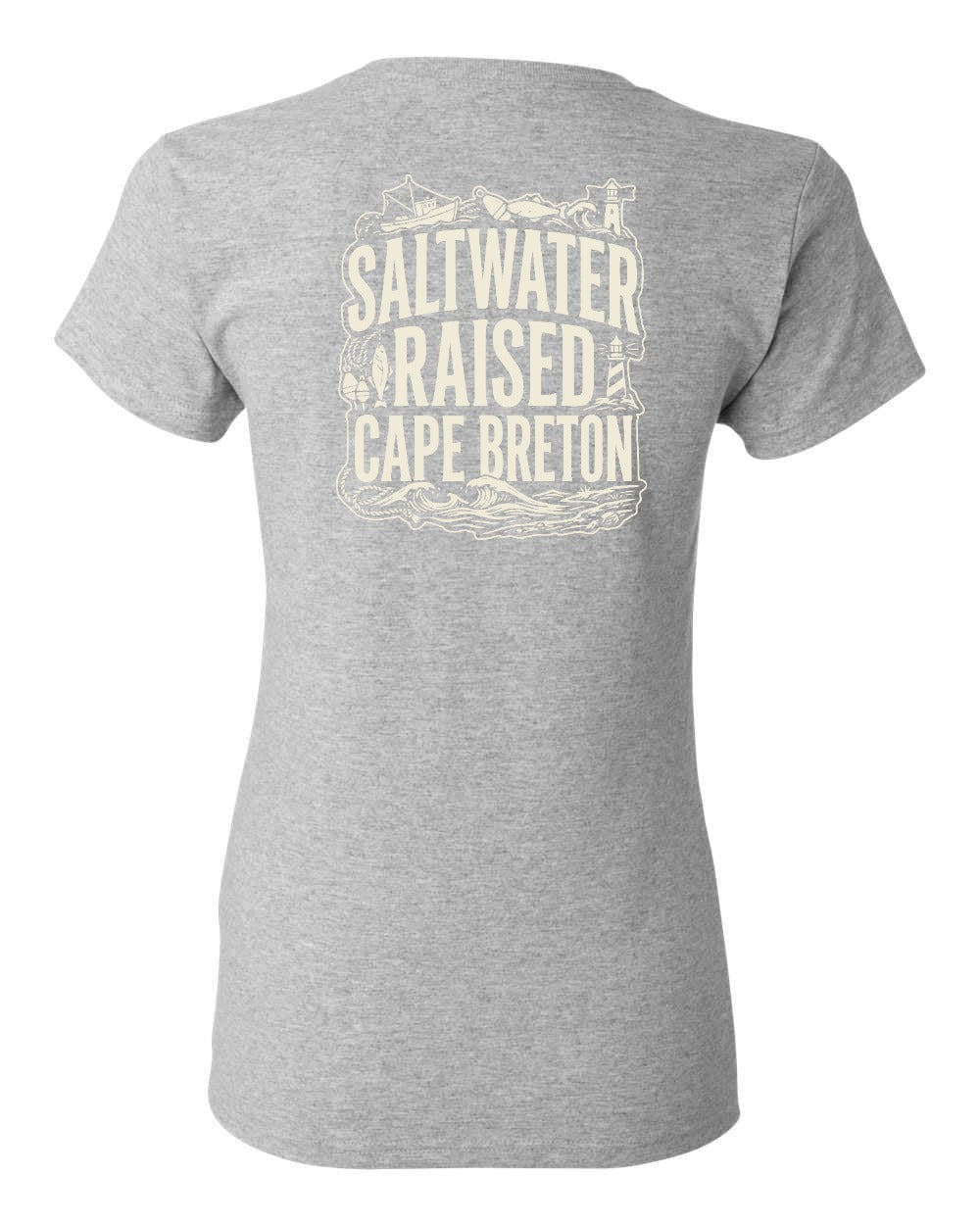 CB Saltwater Raised Folk Left Chest and Back Women's Tee
