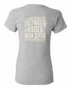 Saltwater Raised NS Folk Left Chest and Back Women's Tee