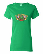Newfoundland Thing Badge Full Front Women's Tee in Irish Green