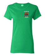 Standing Our Ground Left Chest and Back Women's Tee in Irish Green