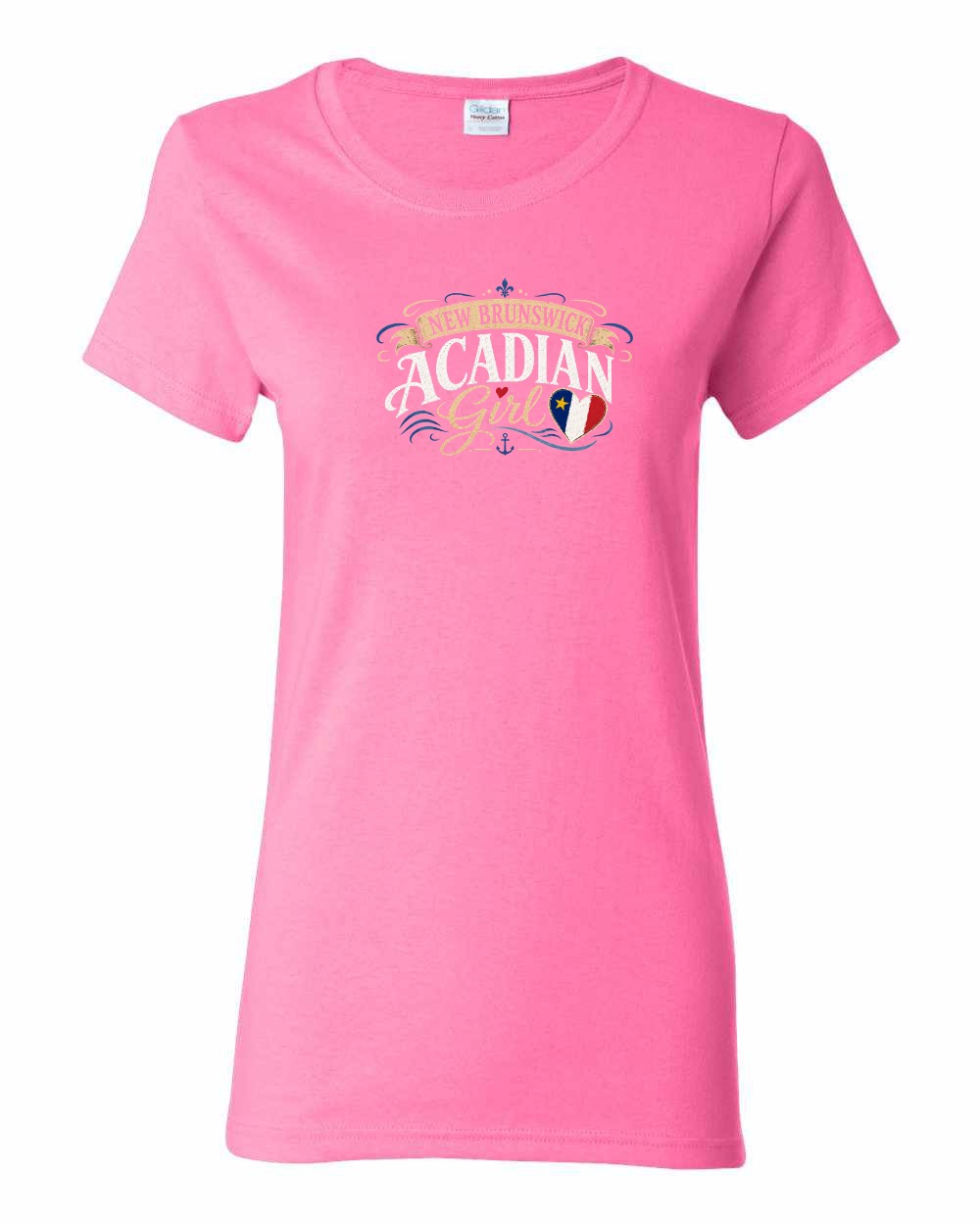Nb Acadian Girl Women's Tee in Azalea Pink