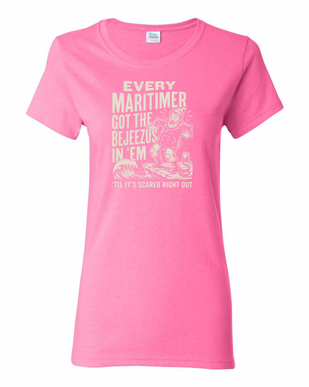 Bejezus Women's Tee in Azalea Pink