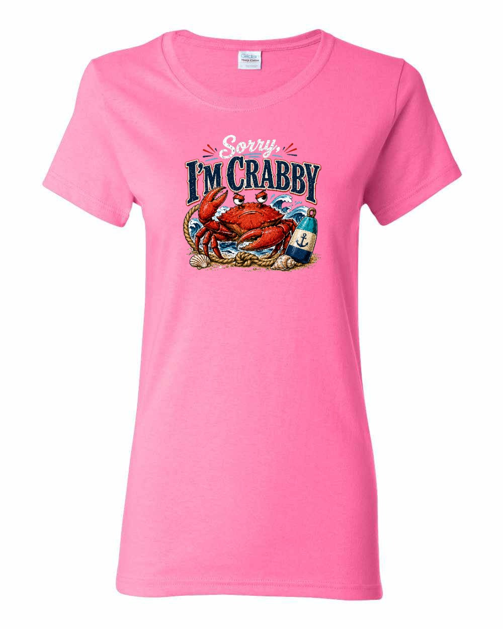 Sorry Im Crabby Women's Tee in Azalea Pink