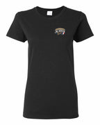 Pei Acadian Girl Left Chest Women's Tee in Black