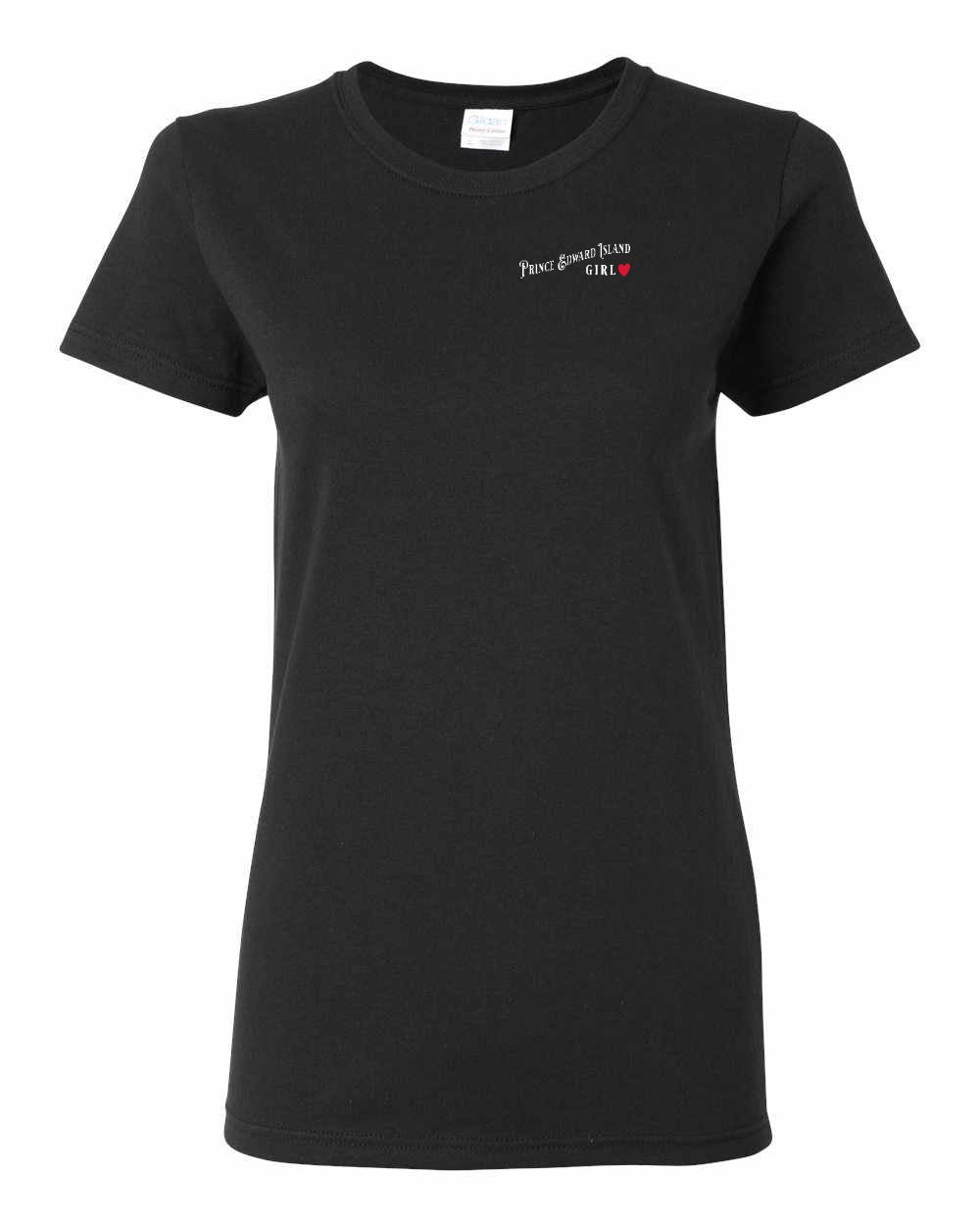 PEI Girl Red Heart Left Chest Women's Tee