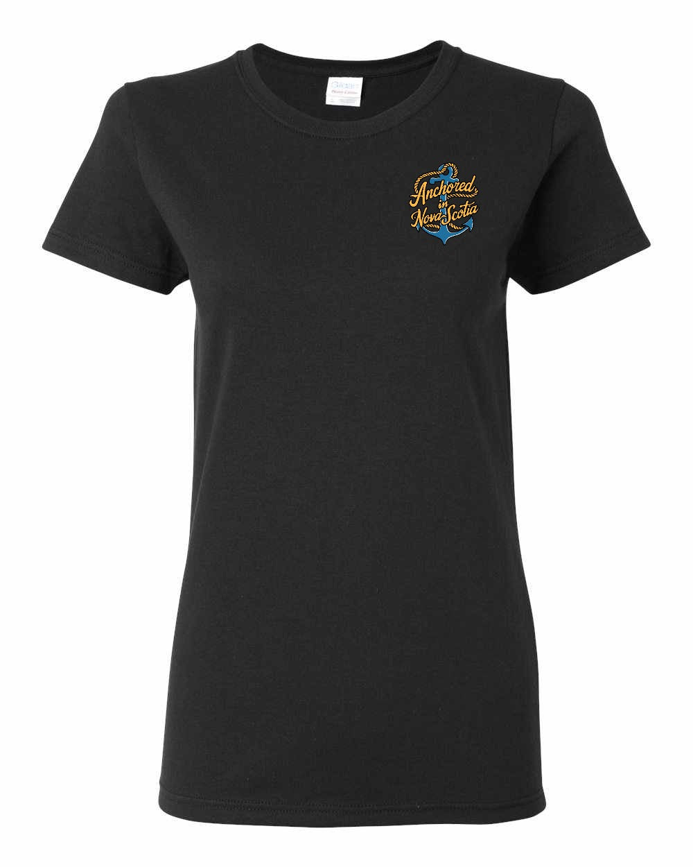Anchored in NS (New Design) Left Chest and Back Women's Tee
