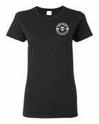 Born and Raised Heart Flag NS Left Chest and Back Women's Tee