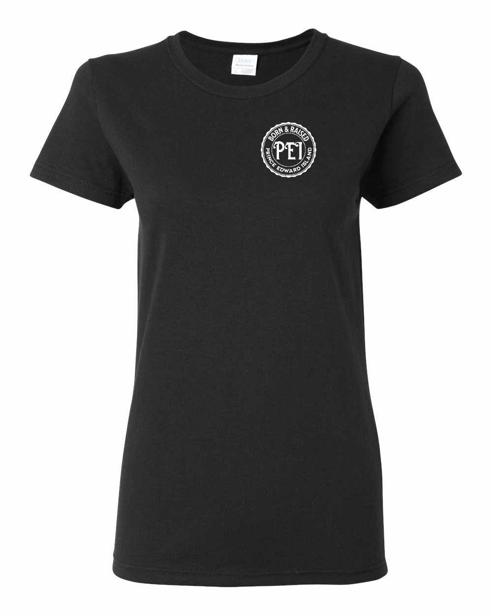 Born & Raised PEI Left Chest Women's Tee