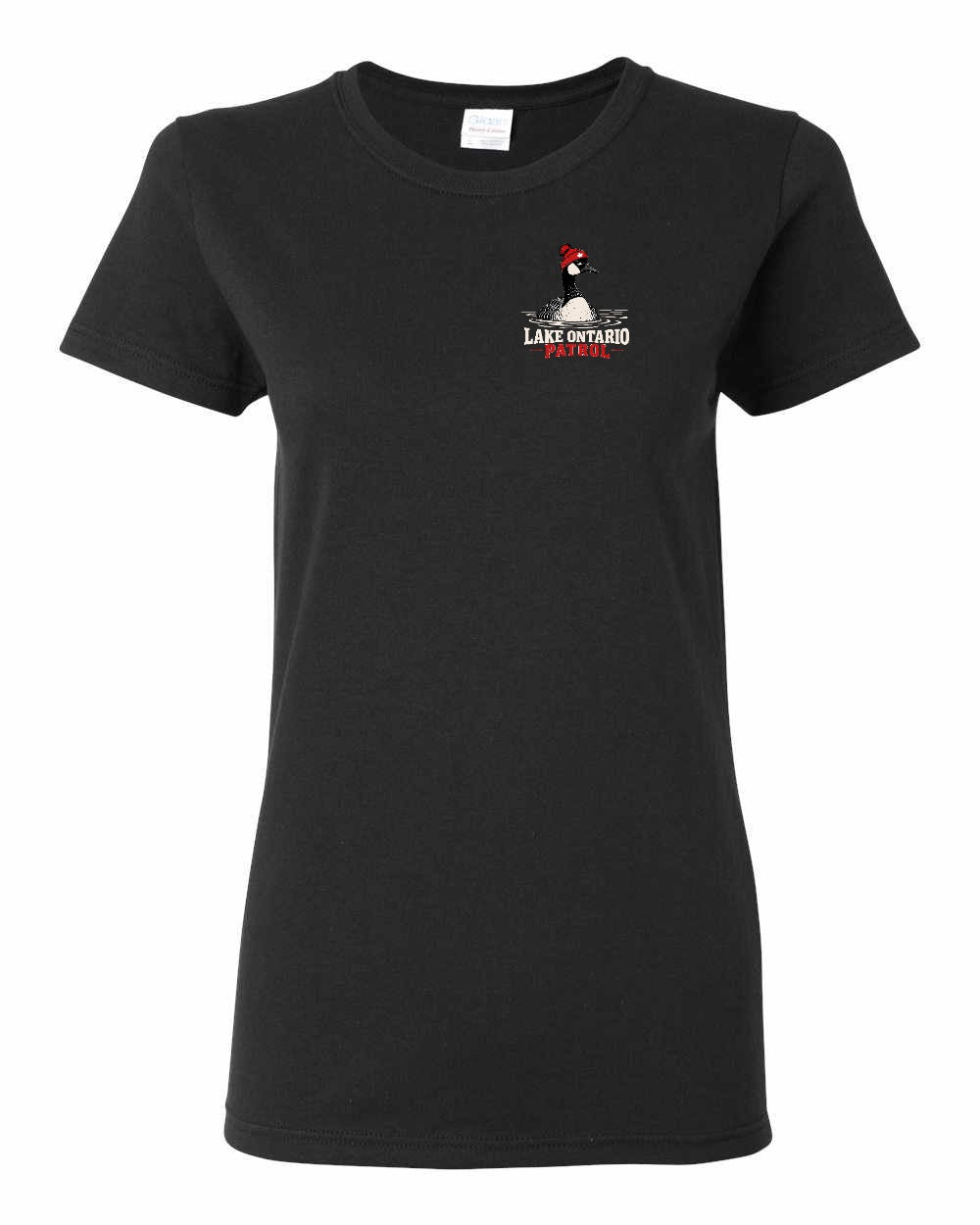 Lake Patrol Left Chest and Back Women's Tee in Black
