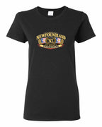 Newfoundland Thing Badge Full Front Women's Tee in Black