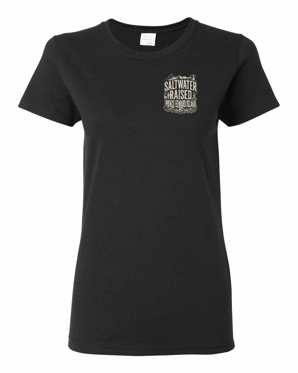 PEI Saltwater Raised Folk Left Chest Women's Tee
