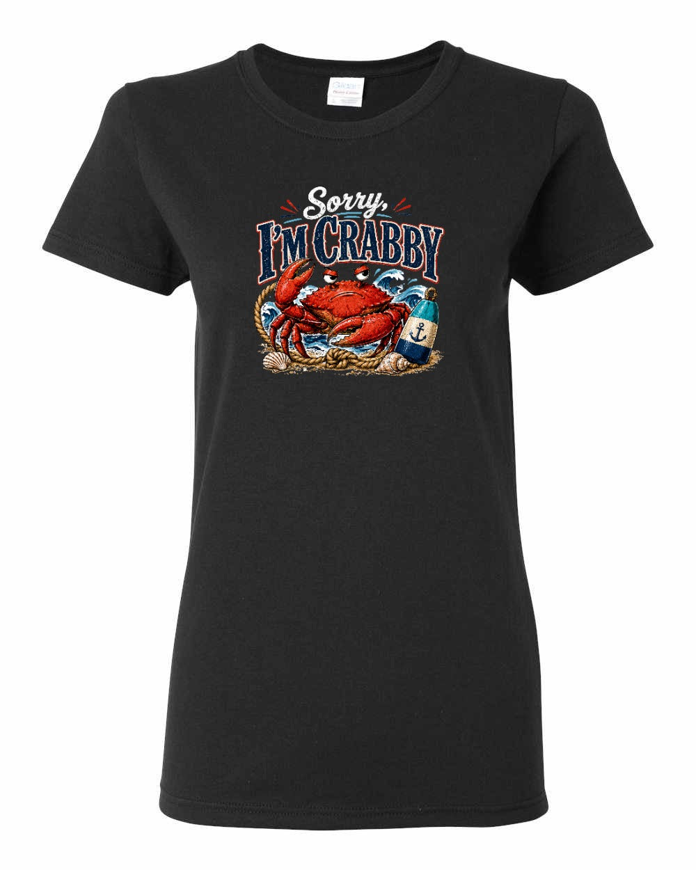 Sorry Im Crabby Women's Tee in Black