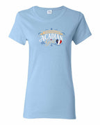 Newfoundland Acadian Girl Women's Tee in Light Blue