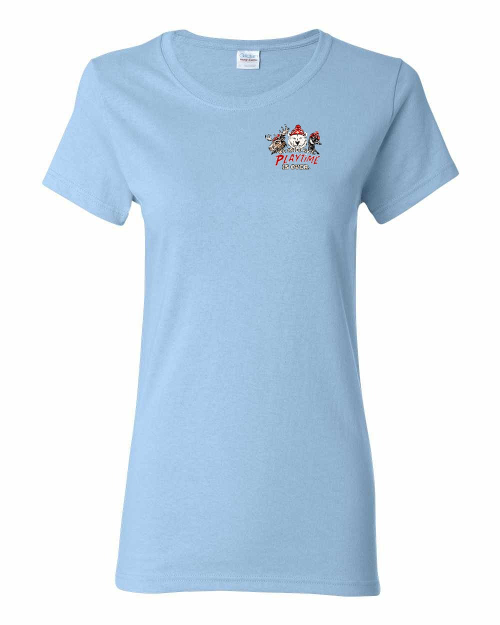 We Tried Nice New Left Chest and Back Women's Tee in Light Blue