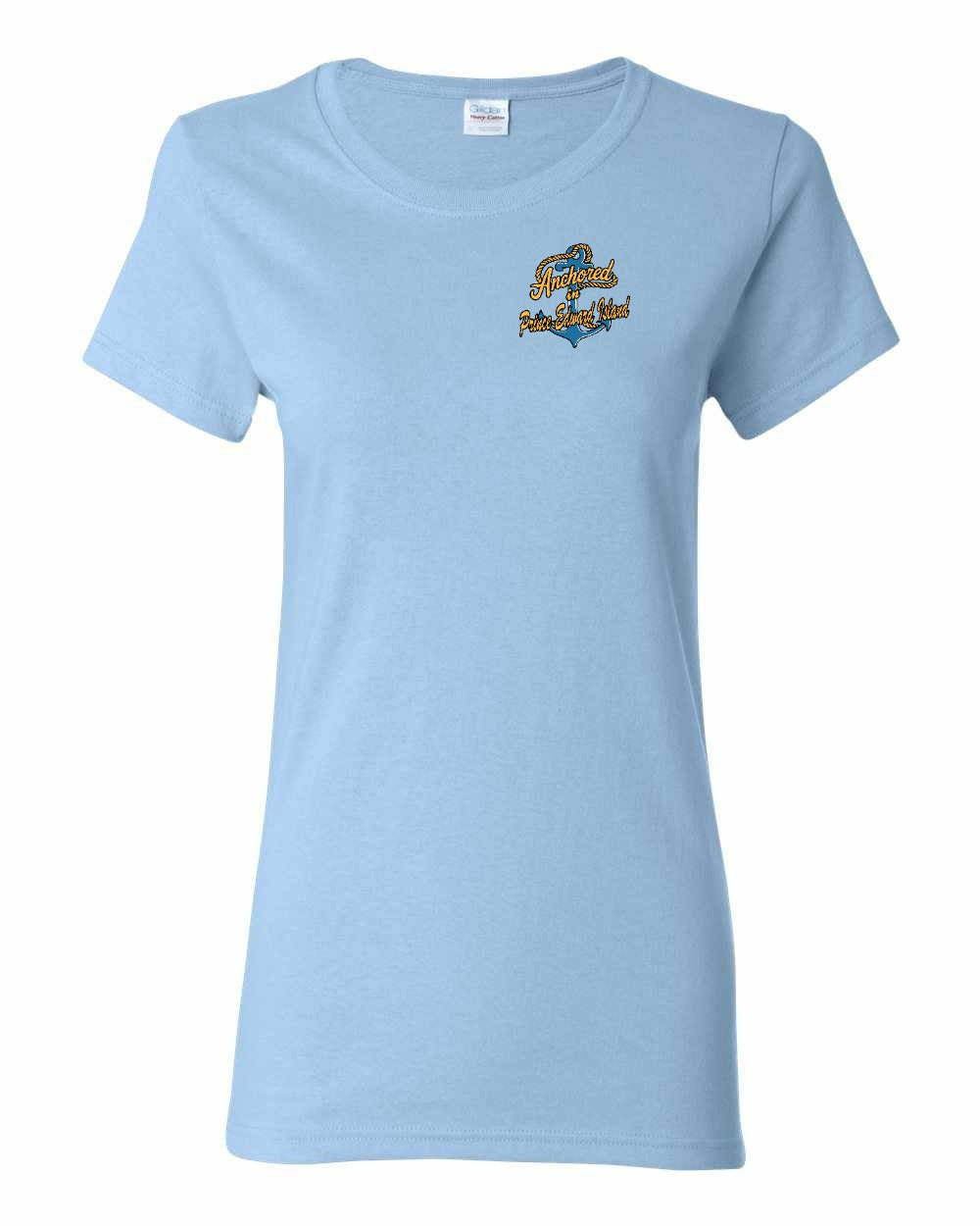 Anchored in PEI Left Chest Women's Tee