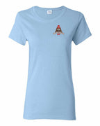 Dam Neighbours Left Chest and Back Women's Tee in Light Blue