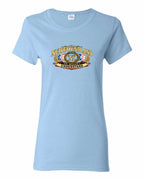 Newfoundland Thing Badge Full Front Women's Tee in Light Blue