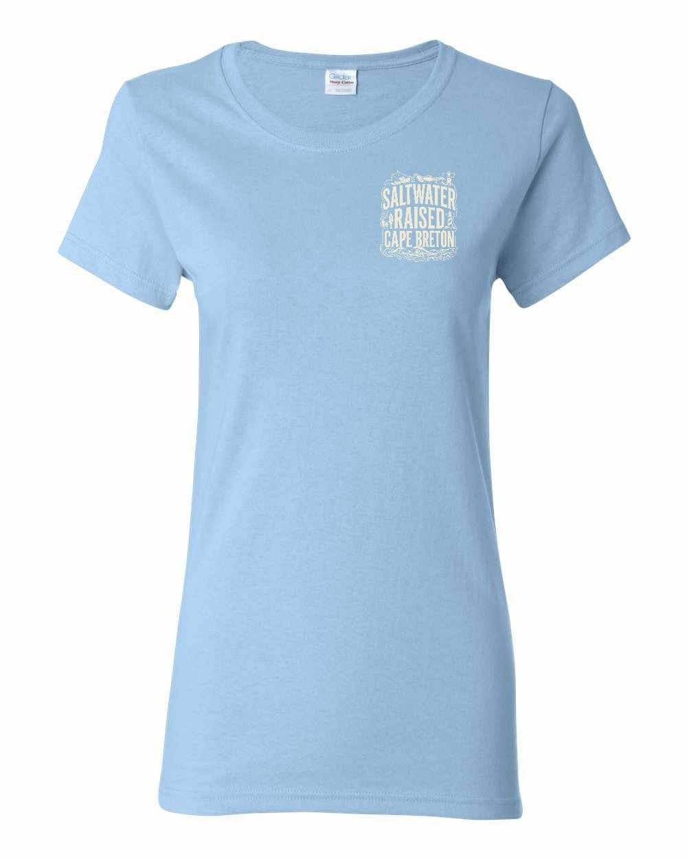 CB Saltwater Raised Folk Left Chest and Back Women's Tee