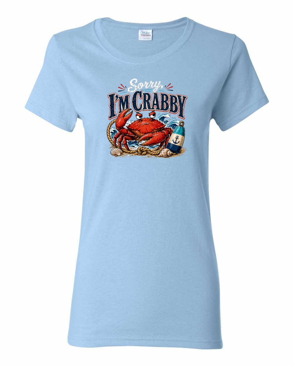 Sorry Im Crabby Women's Tee in Light Blue