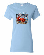 Sorry Im Crabby Women's Tee in Light Blue