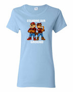 Standing Our Ground Full Front Women's Tee in Light Blue
