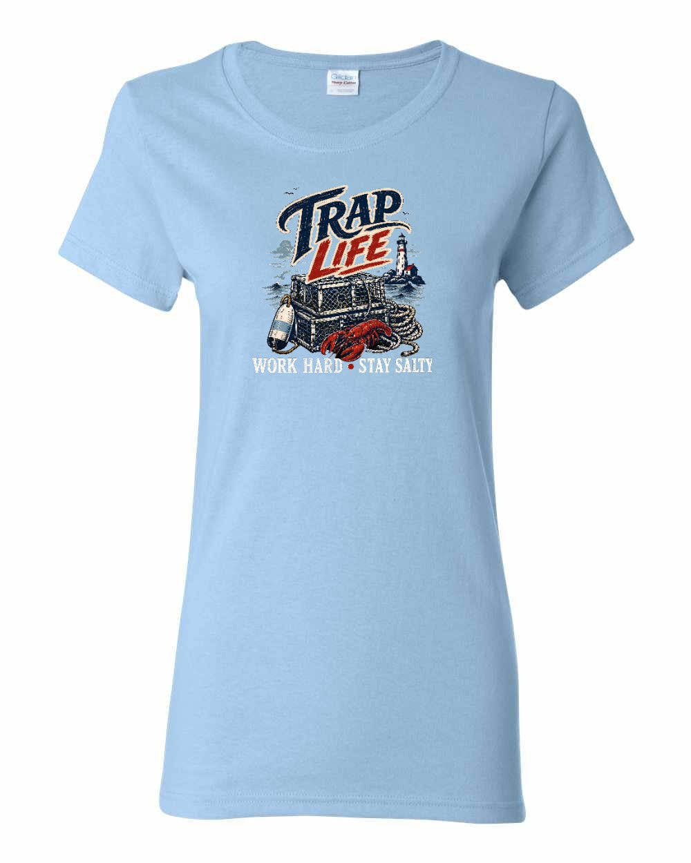 Trap Life Women's Tee in Light Blue