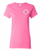 Born and Raised Heart Flag NS Left Chest and Back Women's Tee