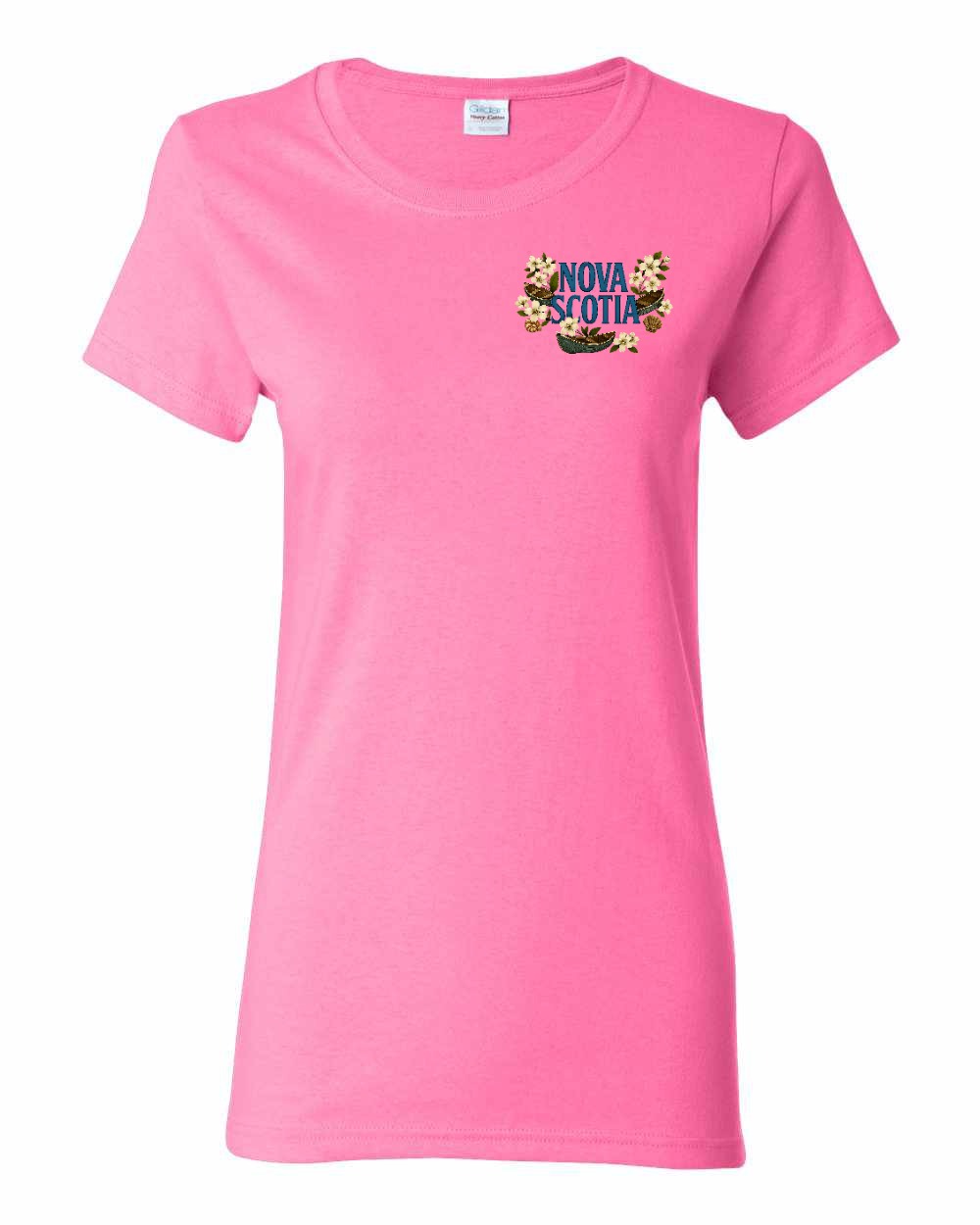 NS Flowers Left Chest and Back Women's Tee