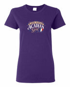 Nova Scotia Acadian Girl Women's Tee in Purple