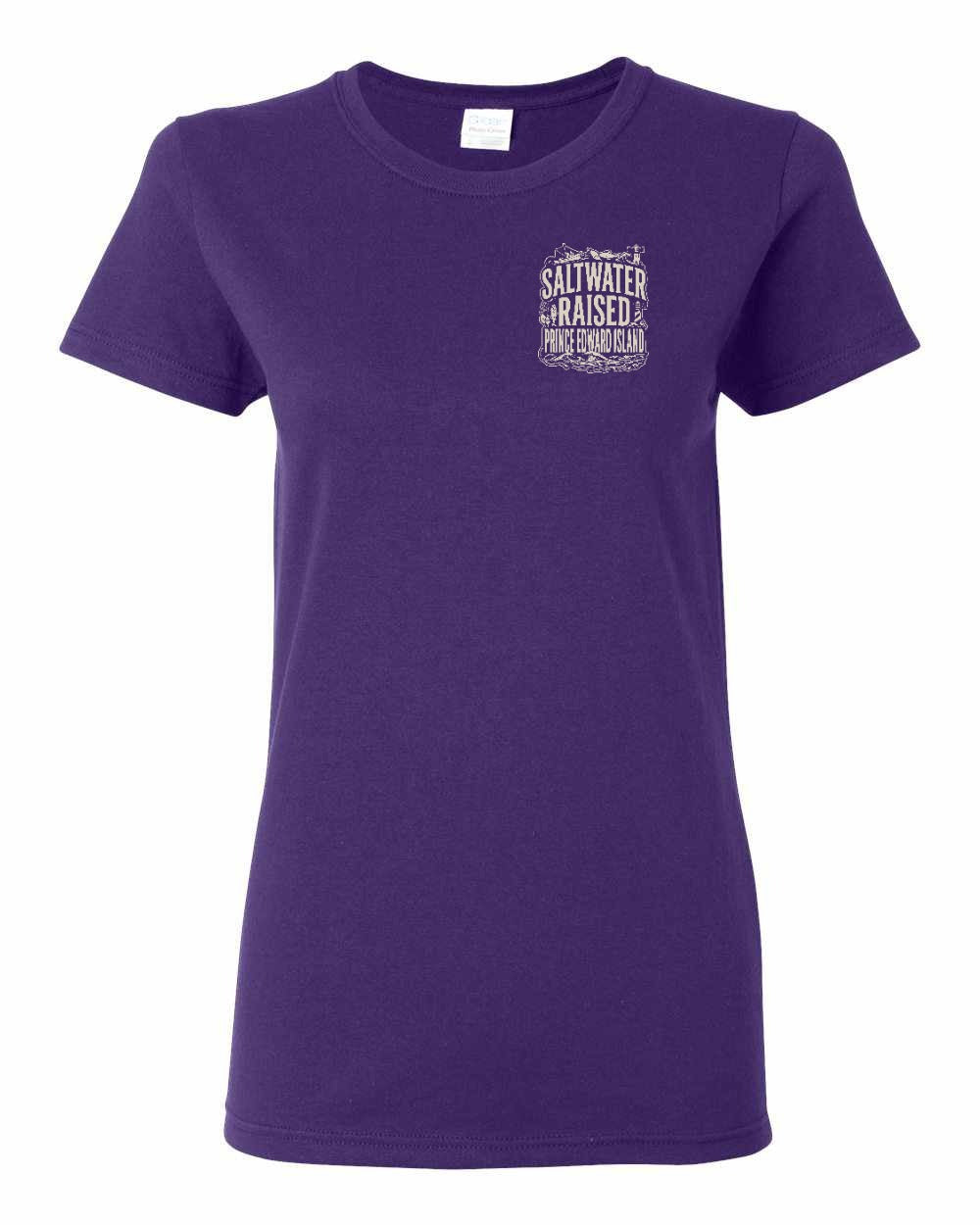 PEI Saltwater Raised Folk Left Chest Women's Tee