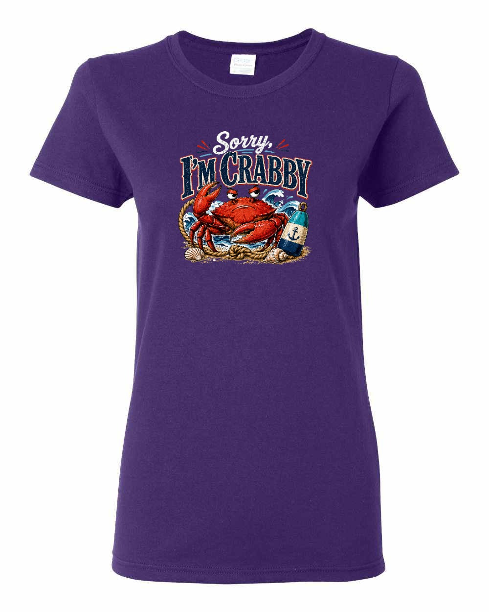 Sorry Im Crabby Women's Tee in Purple