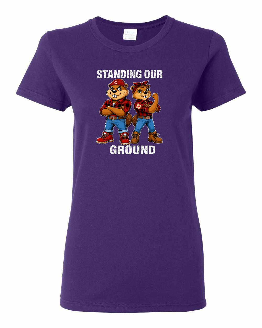 Standing Our Ground Full Front Women's Tee in Purple