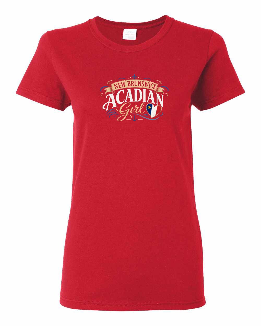 Nb Acadian Girl Women's Tee in Red