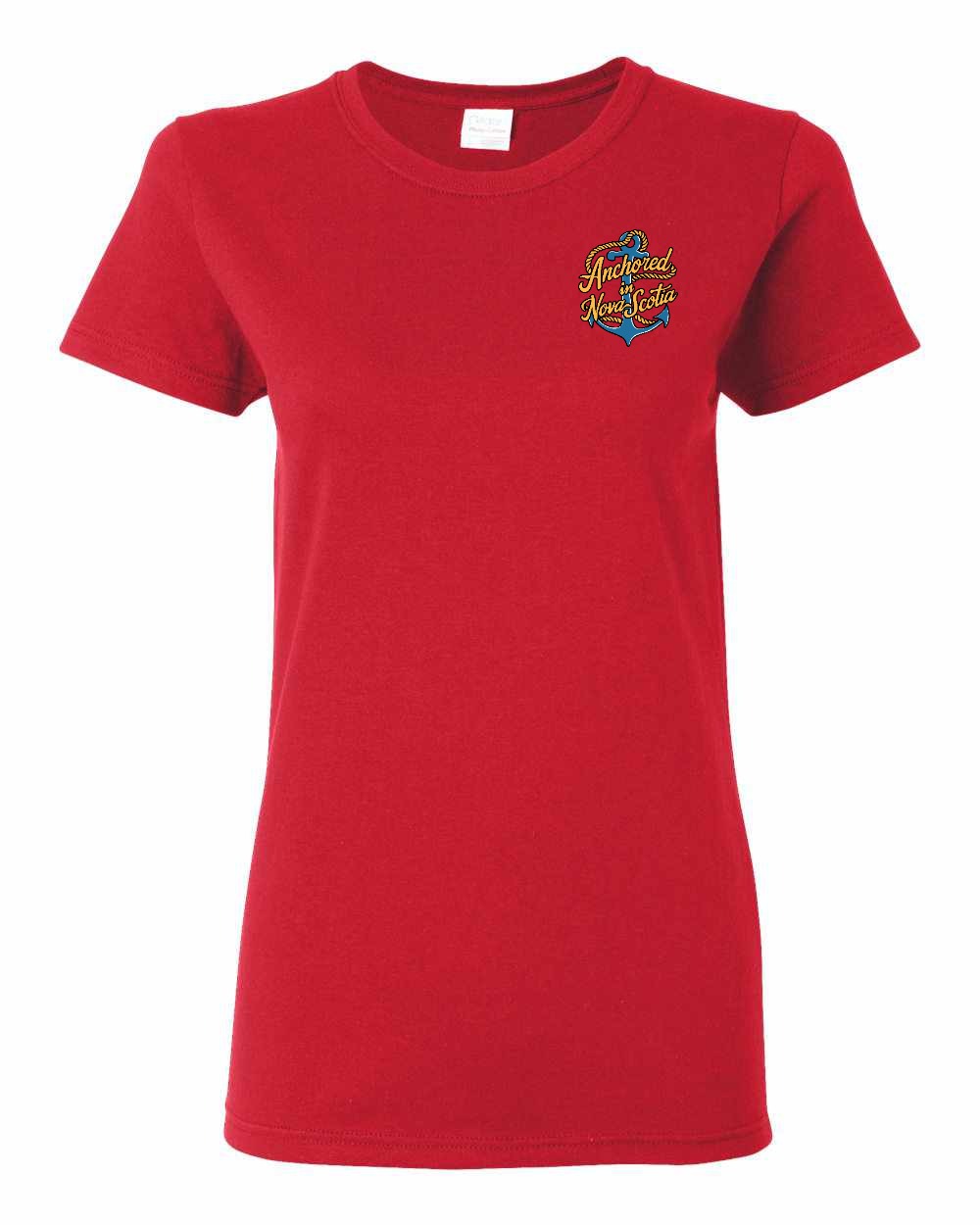 Anchored in NS (New Design) Left Chest and Back Women's Tee