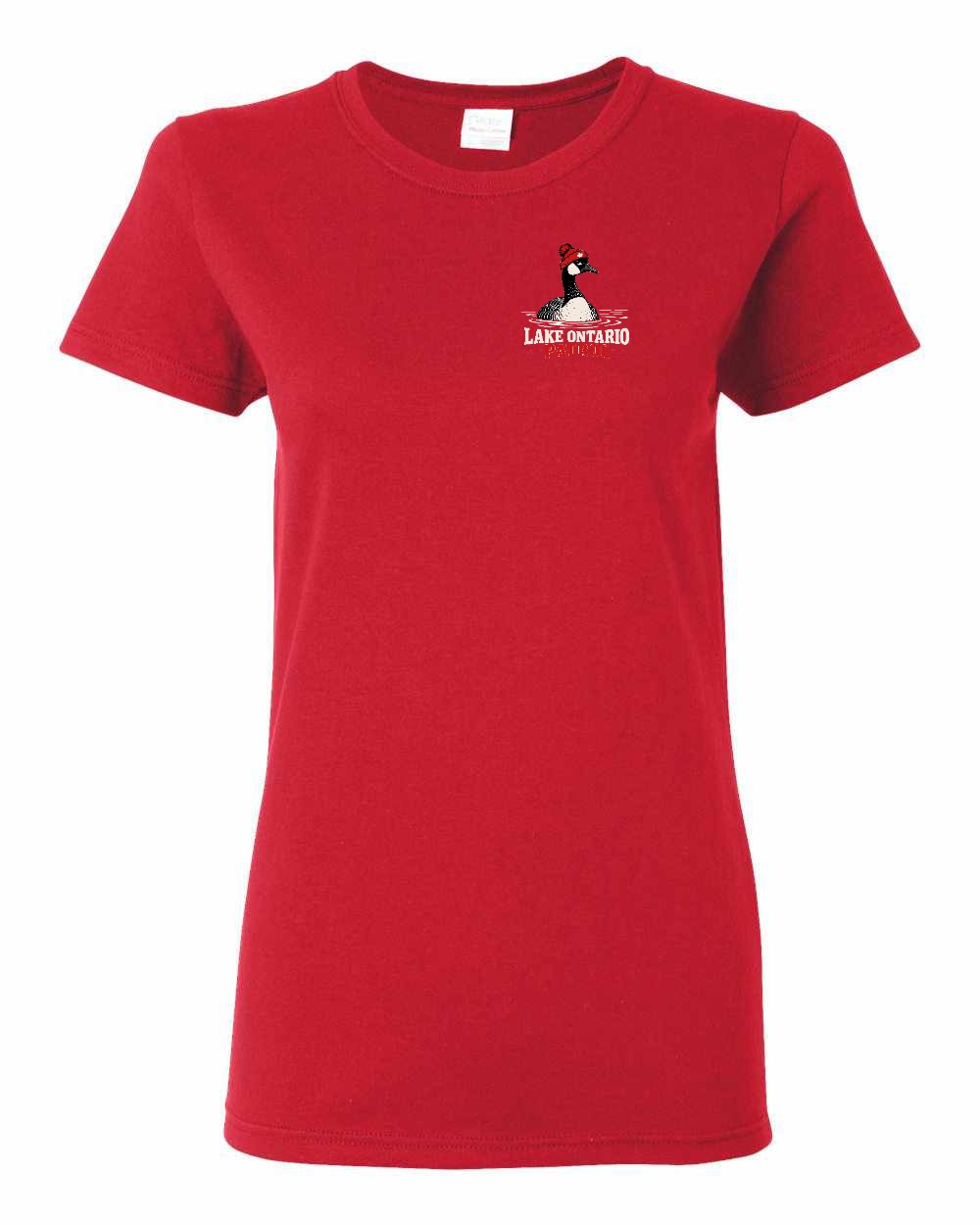 Lake Patrol Left Chest and Back Women's Tee in Red
