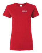 Made in PEI (White Lettering) Left Chest Women's Tee