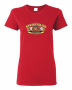 Newfoundland Thing Badge Full Front Women's Tee in Red