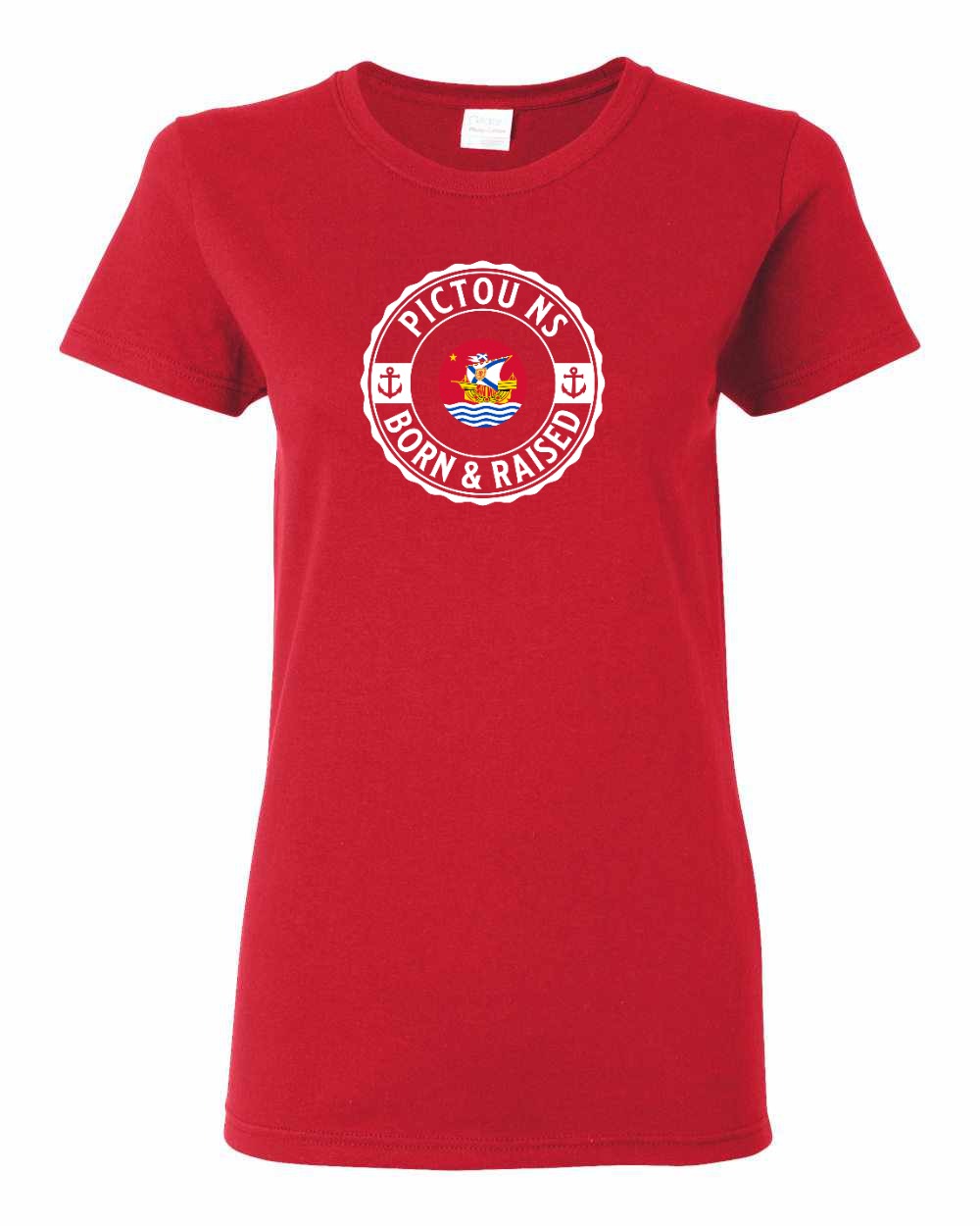 Pictou Born Raised Women's Tee in Red