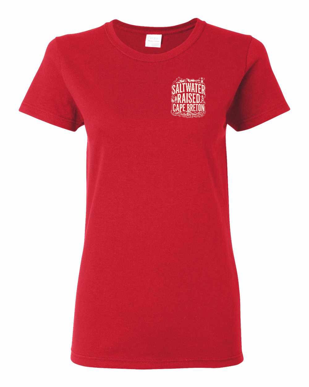 CB Saltwater Raised Folk Left Chest and Back Women's Tee