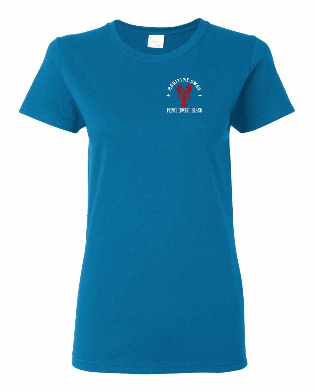 Maritime Swag PEI Mandala Red Lobster Left Chest Women's Tee