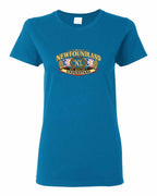 Newfoundland Thing Badge Full Front Women's Tee in Sapphire