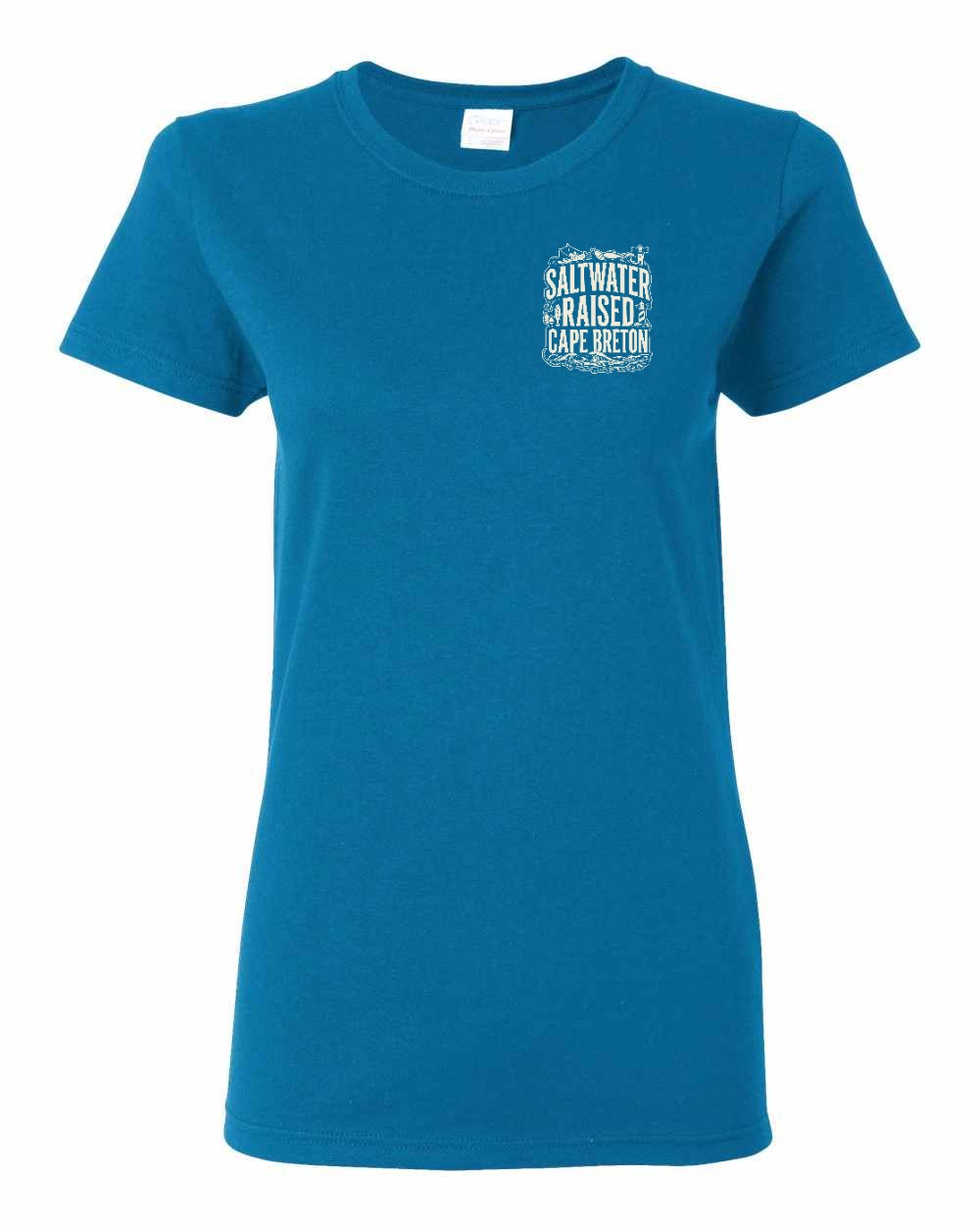 CB Saltwater Raised Folk Left Chest and Back Women's Tee
