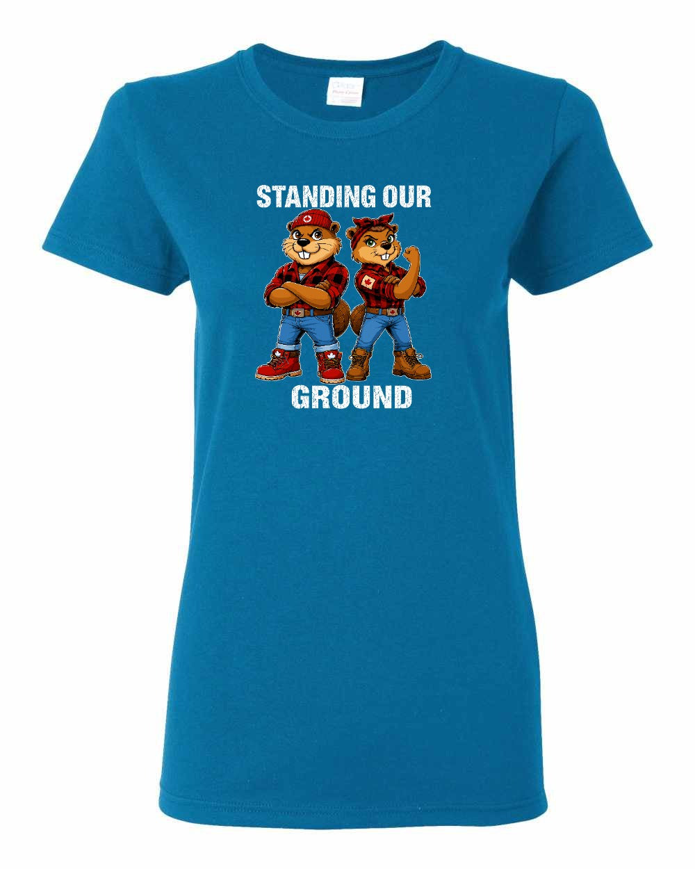 Standing Our Ground Full Front Women's Tee in Sapphire