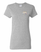 Nb Acadian Girl Left Chest Women's Tee in Sport Grey