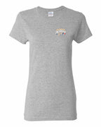 Pei Acadian Girl Left Chest Women's Tee in Sport Grey